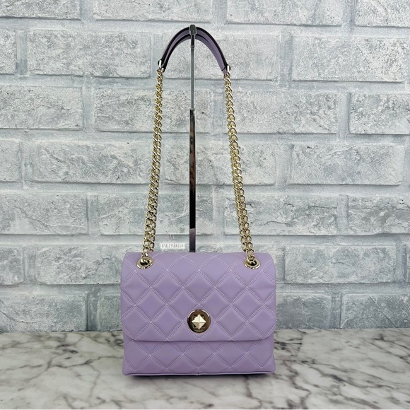 Kate Spade Natalia Small Flap Chain Shoulder Bag Crossbody In Lilac Frost - Picture 2 of 13